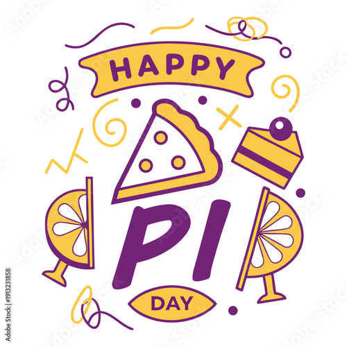 Happy pi day logo style