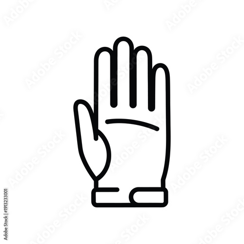A simple line drawing of an open hand with outstretched fingers and thumb.