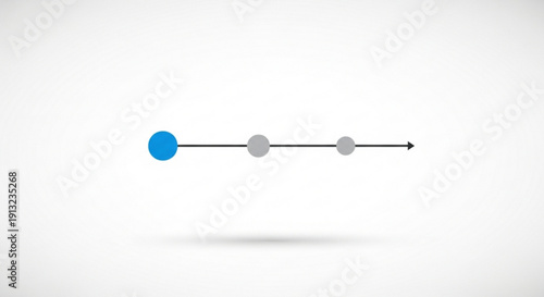 Blue circle leads the way on a line with gray dots to the right symbolizing progression and guidance