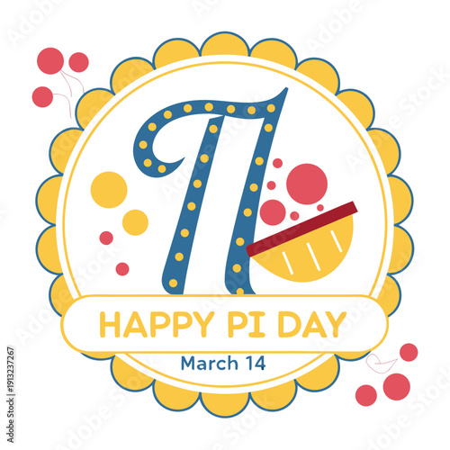 Happy pi day logo style
