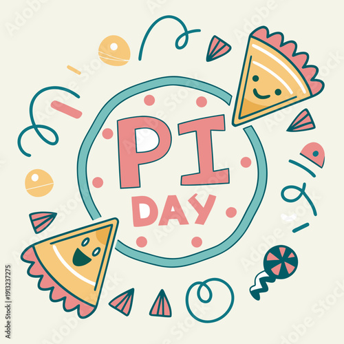 Happy pi day logo style