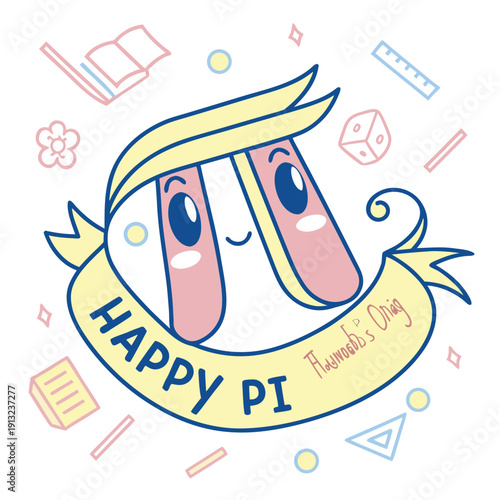 Happy pi day logo style