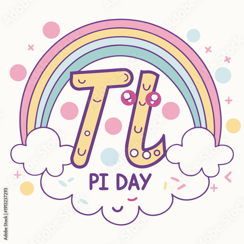 Happy pi day logo style