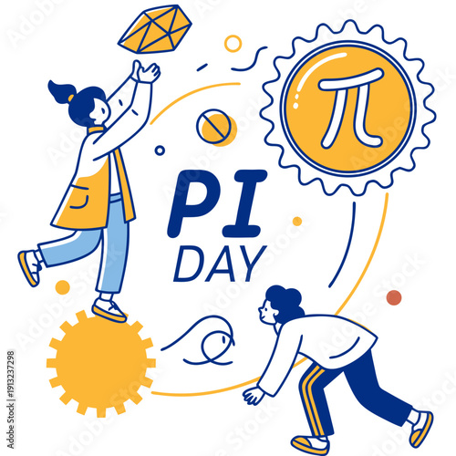 Happy pi day logo style