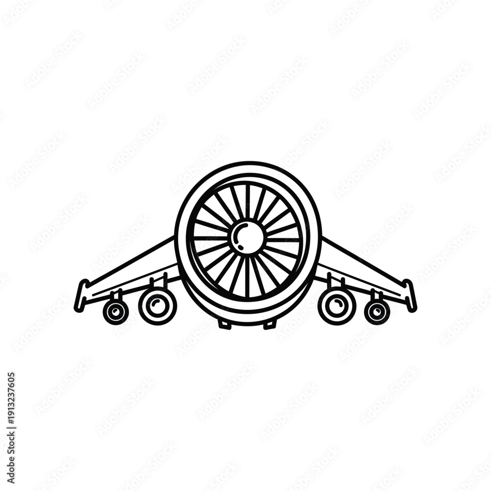 Obraz premium Vintage cart with large spoked wheel and attached trailer