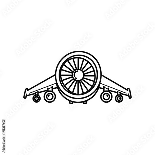 Vintage cart with large spoked wheel and attached trailer