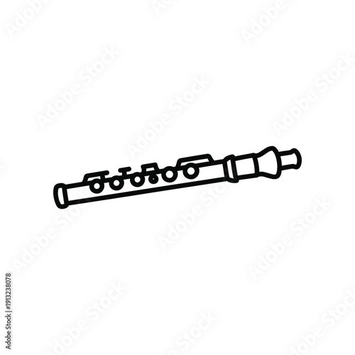 Black and white diagram of a musical recorder instrument