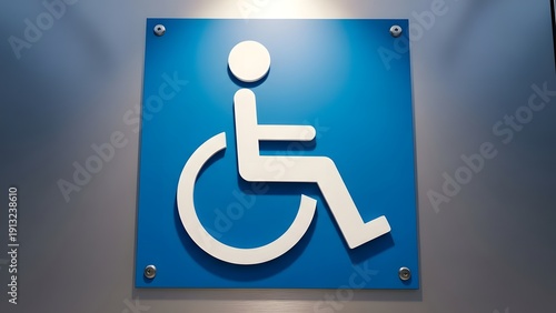 Accessible entrance sign for people with disabilities, a universal symbol of accessibility and inclusion