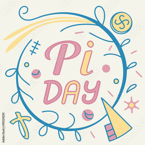 Happy pi day logo style