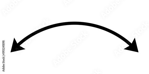 Quadro su tela Black curved double arrow directional arc symbol