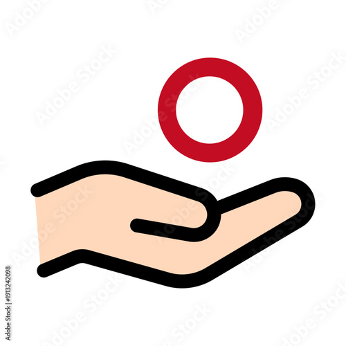 手の上のOKマークのアイコン（承認・合格）