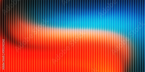 Abstract background texture with vertical ribs and orange light streak