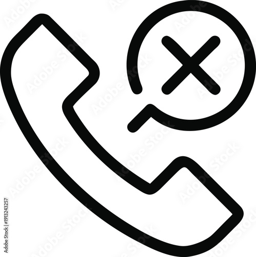 Call privacy enabled phone with crossed eye symbol, line art icon for secure and confidential voice conversations.