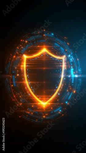 Digital Shield Protection Technology Concept