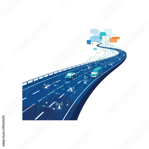 Cloud computing network infrastructure illustration showcasing interconnected devices and data transfer