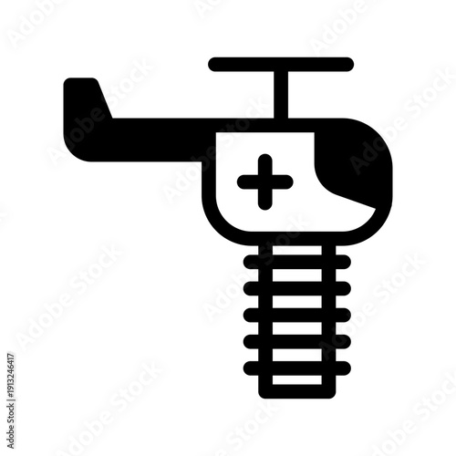 Helicopter icon vector illustration from Coast Guard set