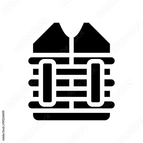 Life jacket icon vector illustration from Coast Guard set