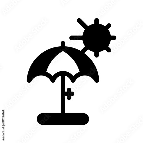 Sun umbrella icon vector illustration from Coast Guard set