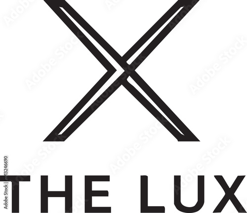 The Lux brand logo design with crossed lines symbol