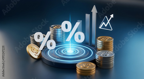 Wallpaper Mural Financial growth and investment opportunities with rising percentage Torontodigital.ca