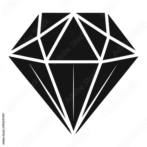A black and white graphic of a diamond shape