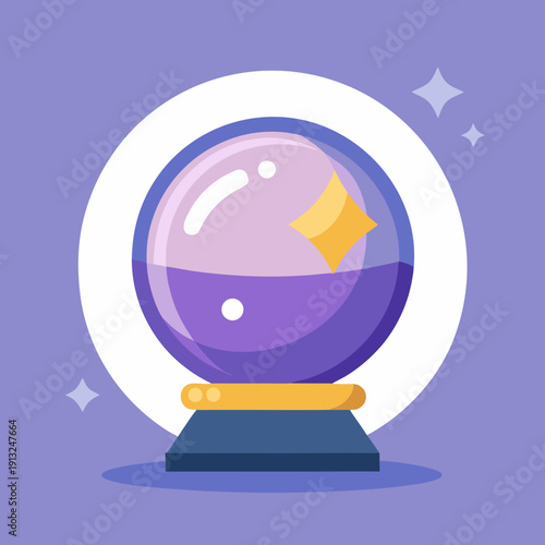 A purple crystal ball on a stand