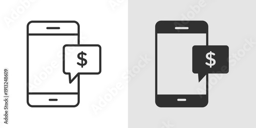Mobile Banking Icon representing online banking, digital transactions, account management, financial services, and secure mobile finance.