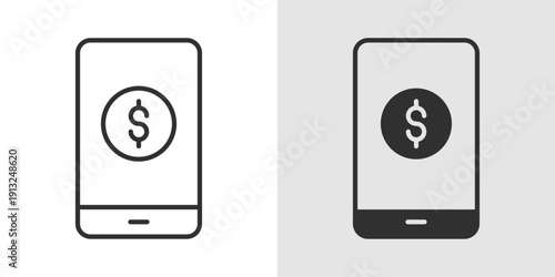 Mobile Payment Icon representing digital transactions, online payments, mobile banking, contactless payments, and financial technology solutions.
