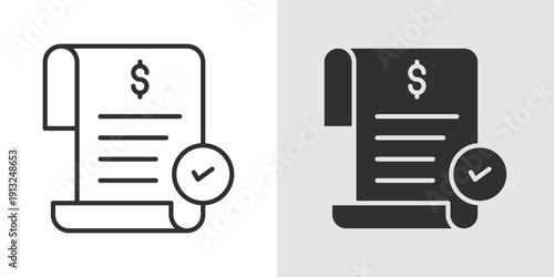 Business Invoice Icon representing billing, invoicing, payment records, financial documentation, and accounting processes.