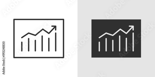 Marketing Chart Icon representing business analytics, sales performance, marketing strategy, data visualization, and campaign analysis.