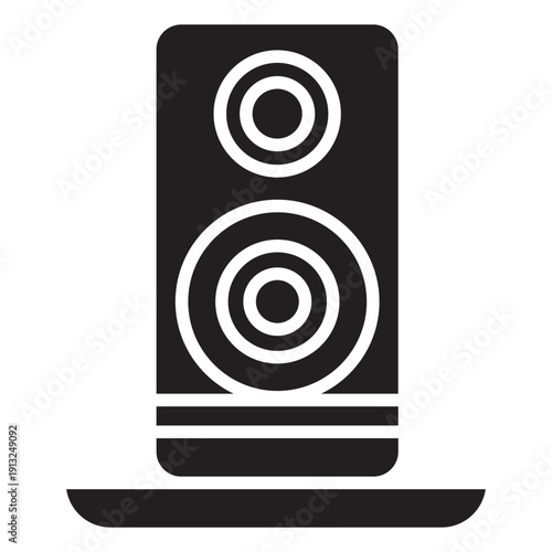 Modern audio speaker icon for powerful sound music and entertainment Essential digital technology for home theater