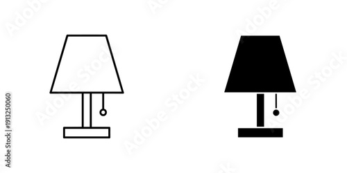 Clean and modern vector illustration of two minimalist desk lamps, perfect for office, home decor, or design projects with sleek and professional lighting concepts.