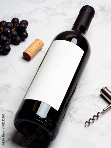 Red Wine Bottle Label Mockup – Premium Packaging Presentation