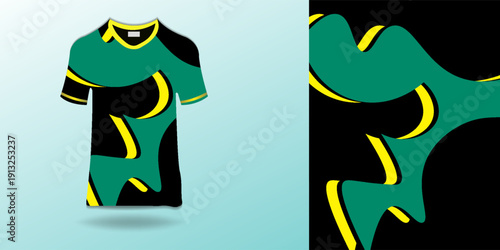 T-shirt Sport Design Template, T-shirt Mockup Abstract Grunge Sport Jersey Design For Cricket, Football Soccer, Racing, Sports, Running Soccer Jersey. Uniform Front View