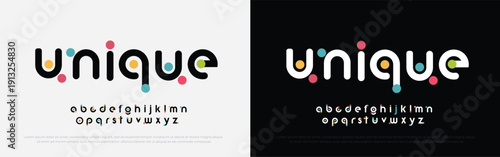 Future font creative modern alphabet fonts. Typography colorful bold witn color dot regular. vector illustrator
