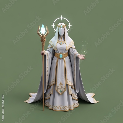 Mysterious sorceress conjures magic in Highly Detailed Fantasy Illustration