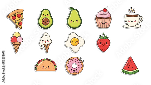 Cute Kawaii Food and Drink Stickers Collection