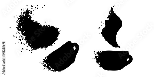 Grunge coffee cup icon. Vintage cafe mug silhouette, retro print poster