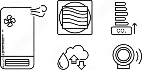 Air Purification HVA and Intelligent Climate Control Icons