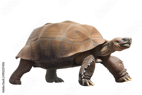 Wallpaper Mural A realistic tortoise walking gracefully on a white isolated background. Torontodigital.ca