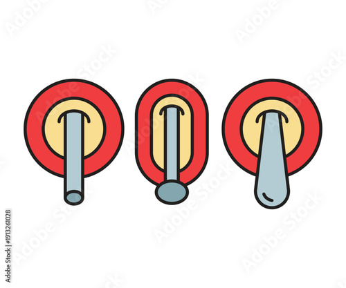 toggle switch icons set vector illustration