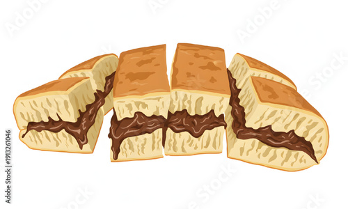 chocolate cake isolated on white background