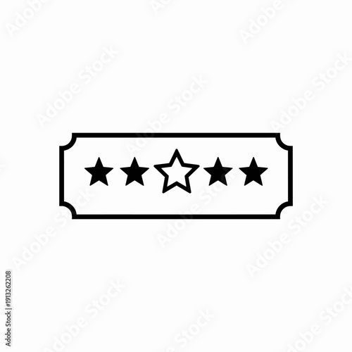 Four star rating with one empty star in a decorative frame