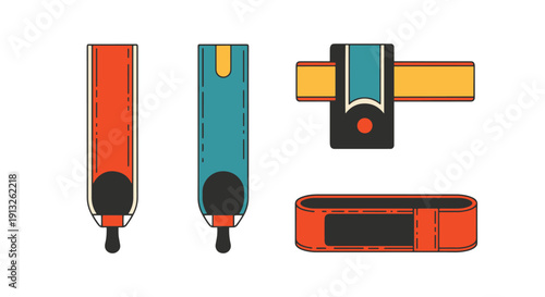Camera Strap Line minimal abstract color vector