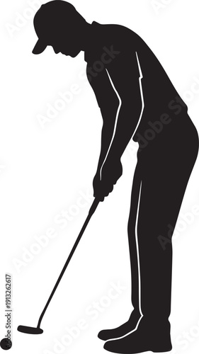 Golfer Putting Silhouette