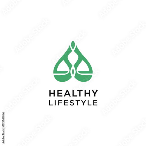 Healthy Lifestyle Illustration Featuring Scales and Wellness Concept from Front View