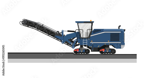 Heavy Duty Road Milling Machine Performing Asphalt Removal on Pavement