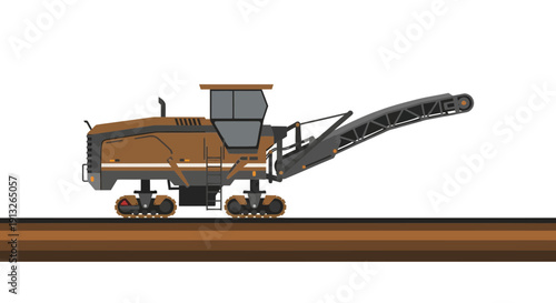 Heavy Duty Road Milling Machine Performing Asphalt Removal Work