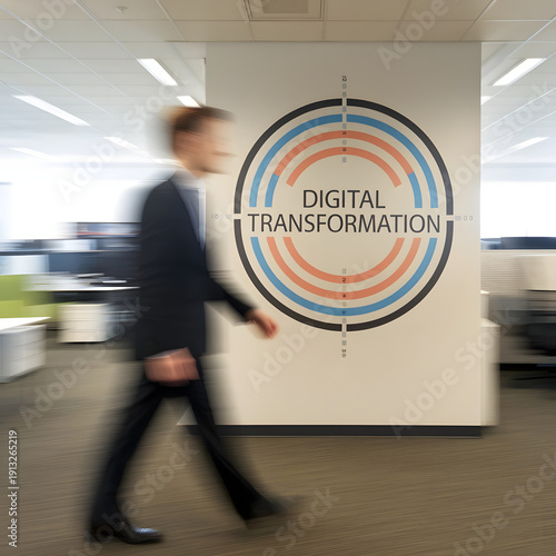 Businessman launching startup rocket icon toward target, representing business growth, innovation, future strategy, goal achievement, and success in digital transformation.