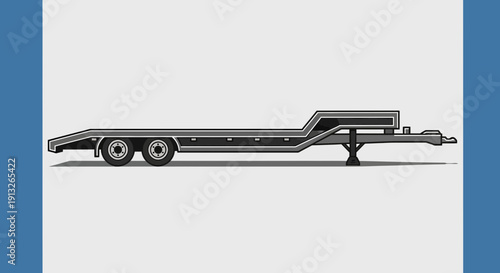 Heavy Duty Trailer Flatbed Vehicle Illustration
